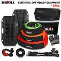 X-BULL 4WD Winch Recovery Kit 12Pcs Recovery Tracks Snatch Strap Soft Shackles Recovery Ring V211-AUEB-XBRK014