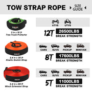X-BULL 4WD Winch Recovery Kit 12Pcs Recovery Tracks Snatch Strap Soft Shackles Recovery Ring V211-AUEB-XBRK014