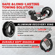 X-BULL 4WD Winch Recovery Kit 12Pcs Recovery Tracks Snatch Strap Soft Shackles Recovery Ring V211-AUEB-XBRK014