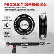 X-BULL 4WD Winch Recovery Kit 12Pcs Recovery Tracks Snatch Strap Soft Shackles Recovery Ring V211-AUEB-XBRK014