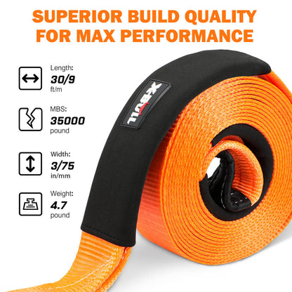 X-BULL 4WD Recovery Kit Snatch Strap Soft Shackles Folding Shovel Survival 4X4 V211-AUEB-XBRK016FS001