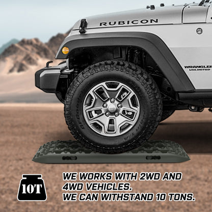X-BULL Recovery tracks / Sand tracks / Mud tracks / Off Road 4WD 4x4 Car 2 Pairs Gen 3.0 - Olive V211-AUEB-XBRT007