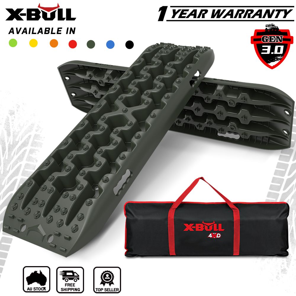 X-BULL Recovery tracks / Sand tracks / Mud tracks / Off Road 4WD 4x4 Car 2pcs Gen 3.0 - Olive V211-AUEB-XBRT007-N