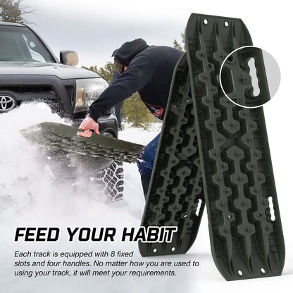 X-BULL Recovery tracks / Sand tracks / Mud tracks / Off Road 4WD 4x4 Car 2pcs Gen 3.0 - Olive V211-AUEB-XBRT007-N