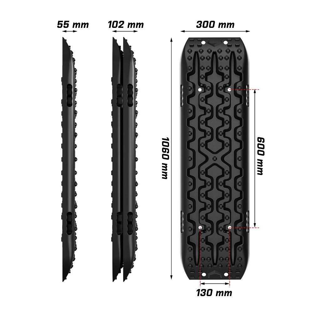 X-BULL Recovery tracks / Sand tracks / Mud tracks / Off Road 4WD 4x4 Car 2 Pairs Gen 3.0 - Black V211-AUEB-XBRT009