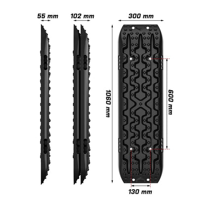 X-BULL Recovery tracks / Sand tracks / Mud tracks / Off Road 4WD 4x4 Car 2 Pairs Gen 3.0 - Black V211-AUEB-XBRT009