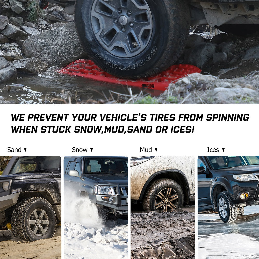 X-BULL Recovery tracks / Sand tracks / Mud tracks / Off Road 4WD 4x4 Car 2 Pairs Gen 3.0 - Black V211-AUEB-XBRT009