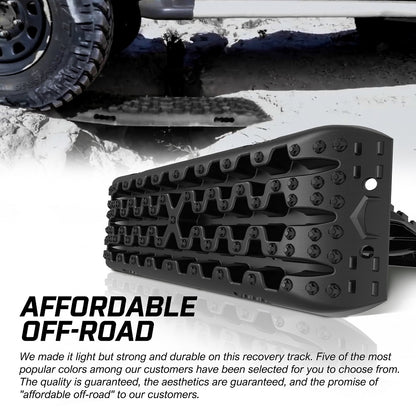 X-BULL Recovery tracks / Sand tracks / Mud tracks / Off Road 4WD 4x4 Car 2pcs Gen 3.0 - Black V211-AUEB-XBRT009-N