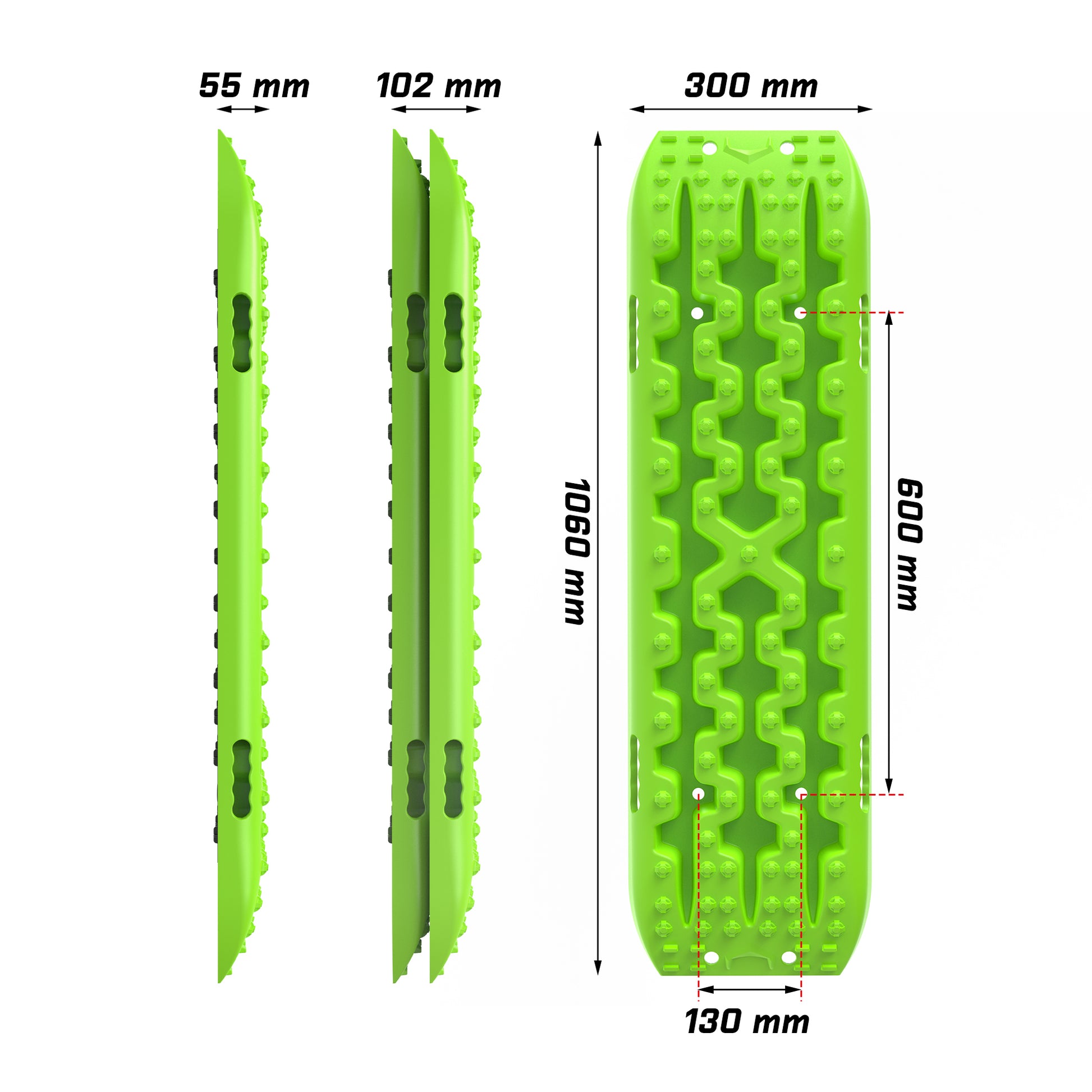 X-BULL Recovery tracks Sand tracks 2 Pairs Sand / Snow / Mud 10T 4WD Gen 3.0 - Green V211-AUEB-XBRT017
