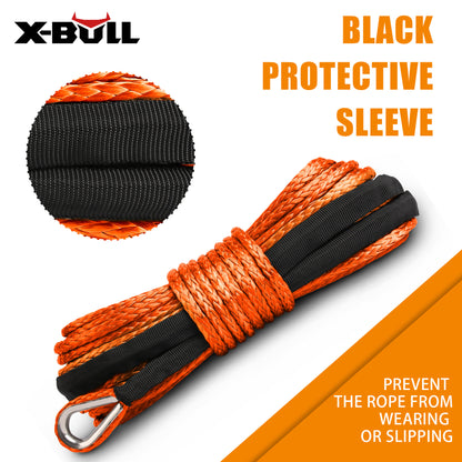X-BULL Dyneema Synthetic Rope Winch Cable SK75 5.5MM x 13M Car Tow Recovery Strap V211-AUEB-XBSR001X10