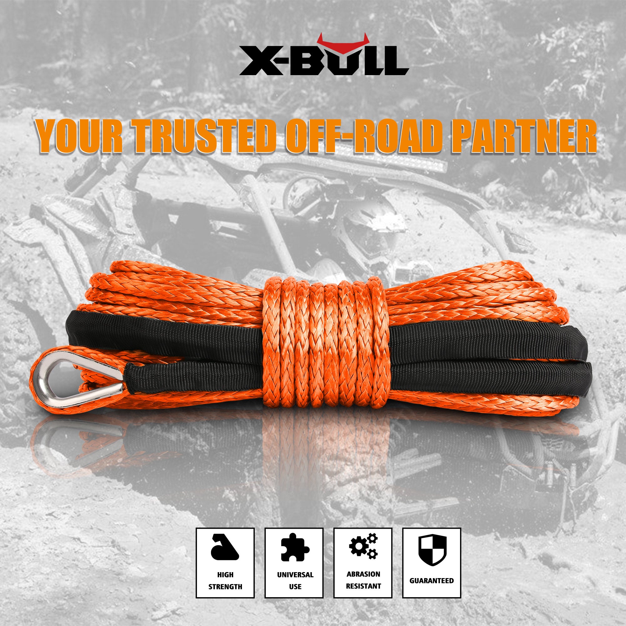 X-BULL Winch Rope Dyneema Synthetic Rope 5.5mm x 13m Tow Recovery Offroad 4wd V211-AUEB-XBSR001