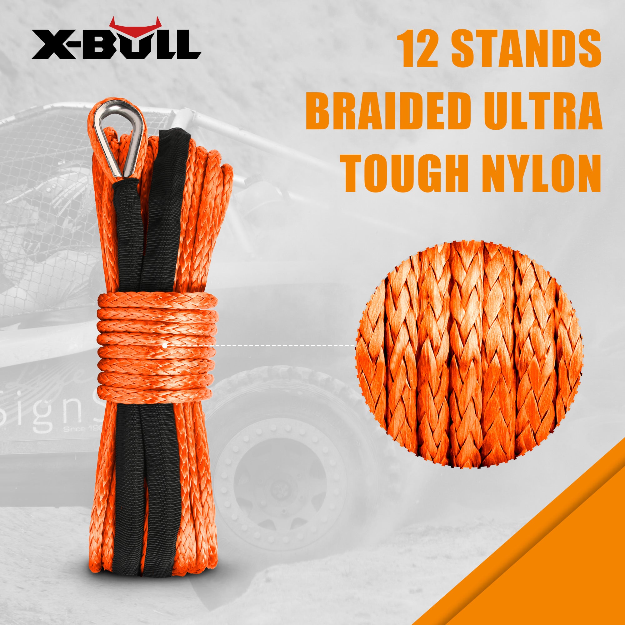 X-BULL Winch Rope Dyneema Synthetic Rope 5.5mm x 13m Tow Recovery Offroad 4wd V211-AUEB-XBSR001