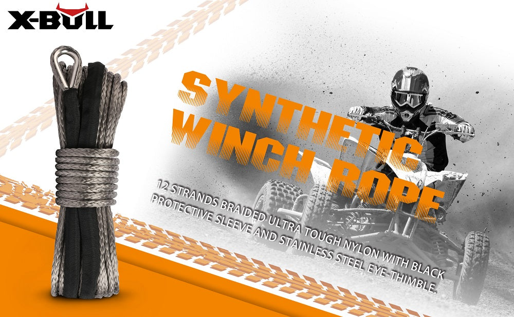 X-BULL Winch Rope 5.5mm x 13m Dyneema Synthetic Rope Tow Recovery Offroad 4wd4x4 V211-AUEB-XBSR002