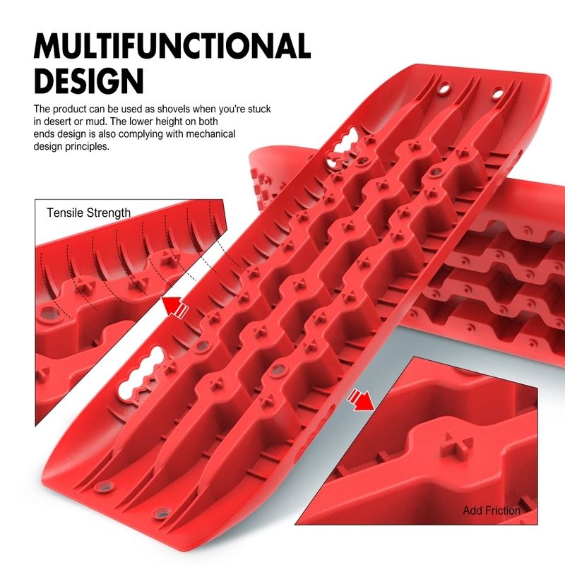 X-BULL Recovery tracks 10T Sand Mud Snow 2 pairs Offroad 4WD 4x4 2pc 91cm Gen 2.0 - red V211-AUEB-XBST001-2