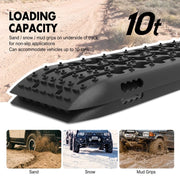 X-BULL Recovery Tracks Sand Track Mud Snow 2 pairs Gen 2.0 Accessory 4WD 4X4 - Black V211-AUEB-XBST002-2