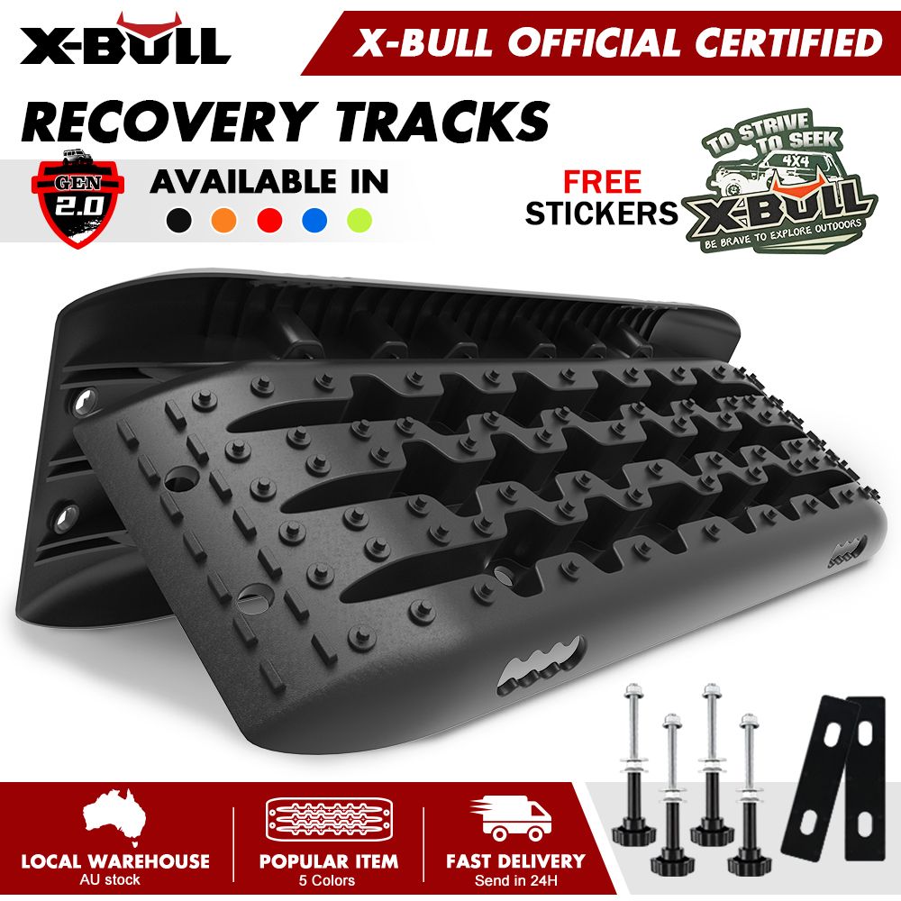 X-BULL Recovery tracks Sand Trucks Offroad With 4PCS Mounting Pins 4WDGen 2.0 - Black V211-AUEB-XBST002-P