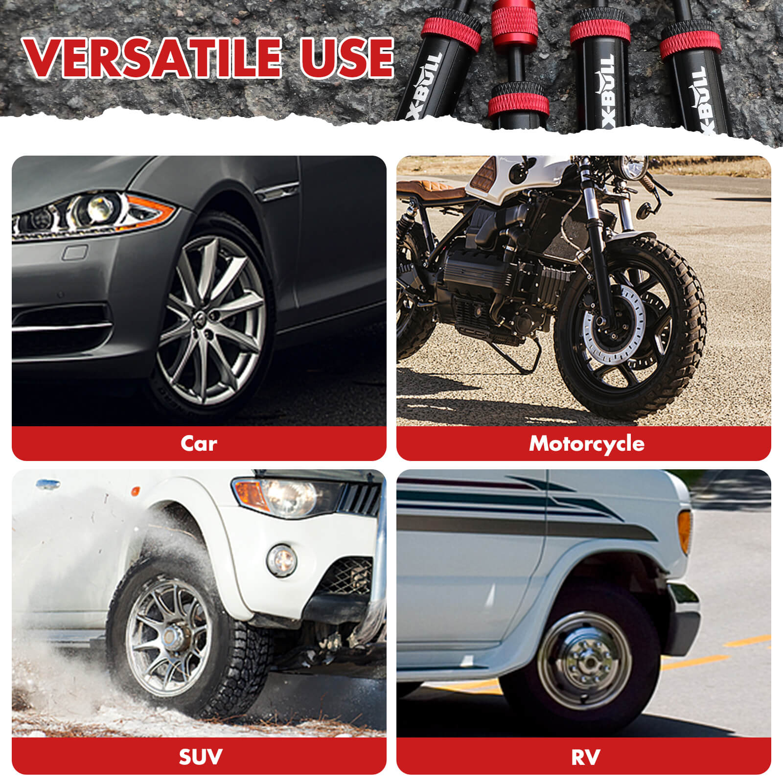 X-BULL 4PCS Tyre Deflators Air Quick Deflator Adjustable 10~30 PSI Tire Valve V211-AUEB-XBTD001