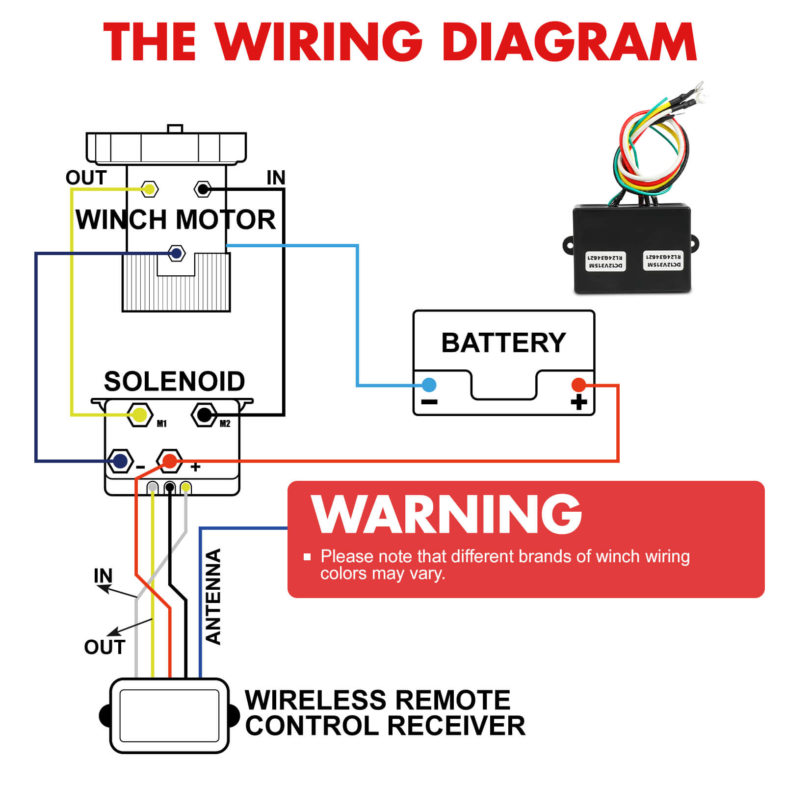 X-BULL 12V Winch Remote Control Winch Relay Solenoid Twin Handset Easy to Install V211-AUEB-XBWP004SWP013