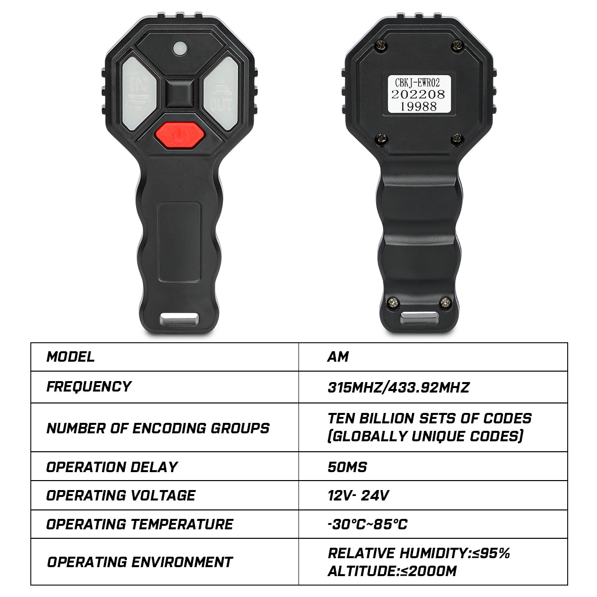 X-BULL 2x Wireless Winch Remote Control 12 Volt Handset Switch 150ft 4WD V211-AUEB-XBWP005