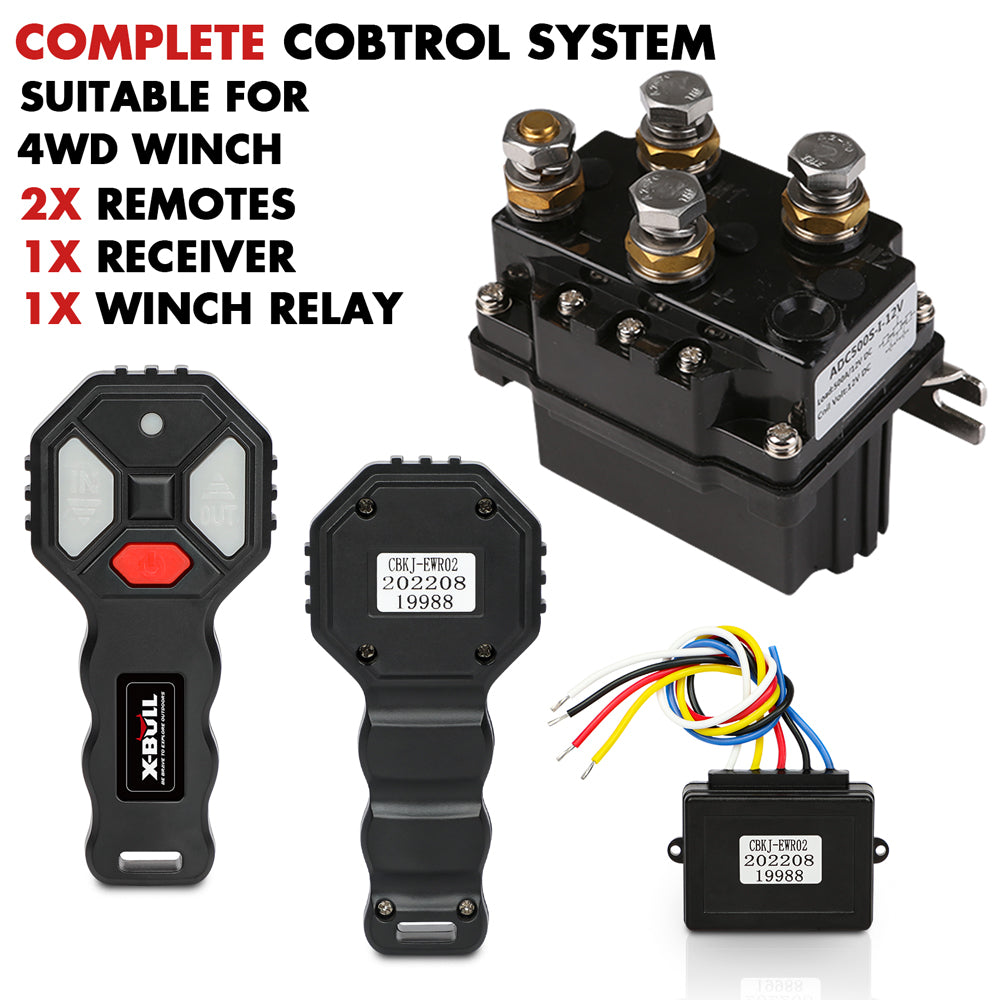 X-BULL Winch Solenoid Relay Wiring Controller 500A 12V and 150ft Wireless Remote V211-AUEB-XBWP005WP013