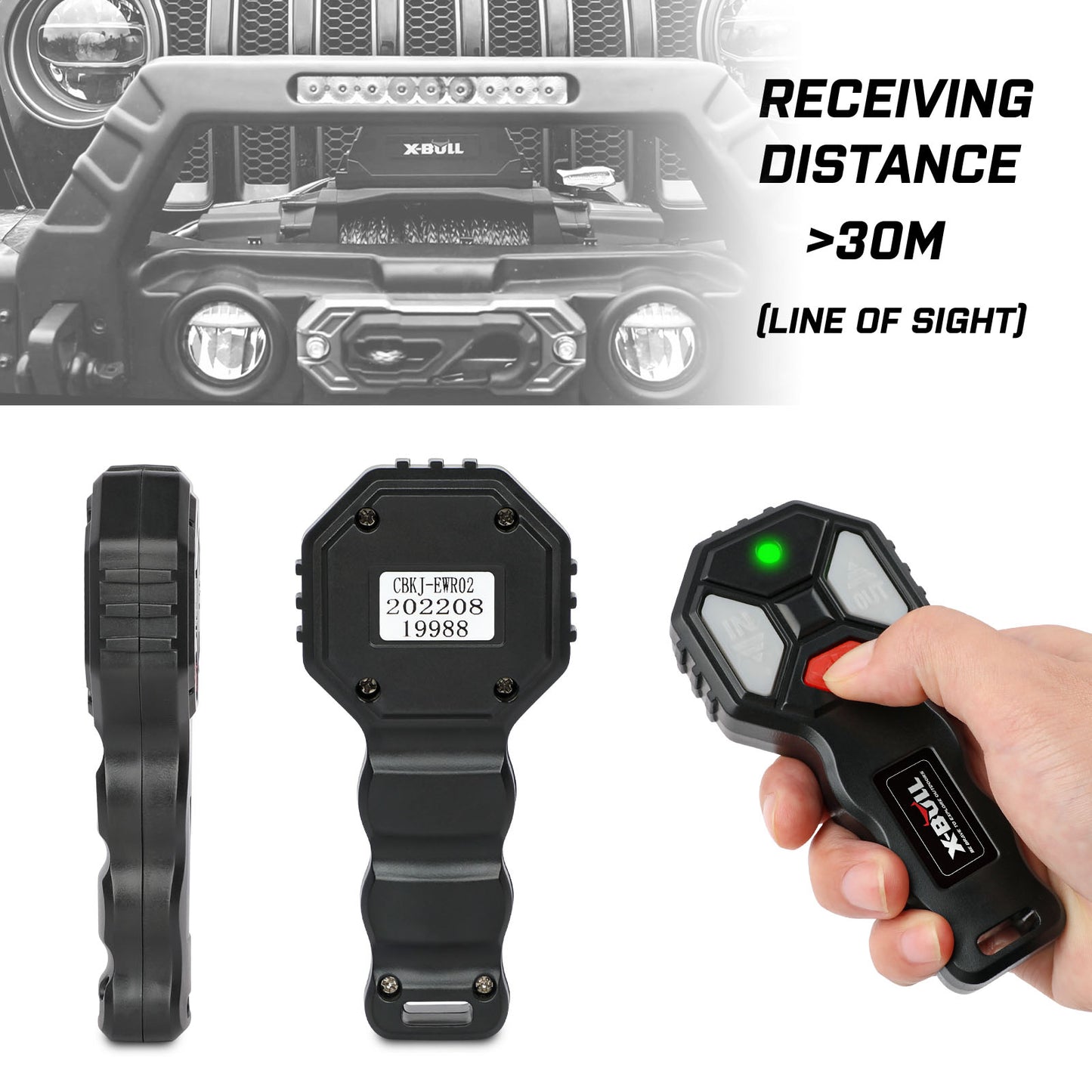 X-BULL Winch Solenoid Relay Wiring Controller 500A 12V and 150ft Wireless Remote V211-AUEB-XBWP005WP013