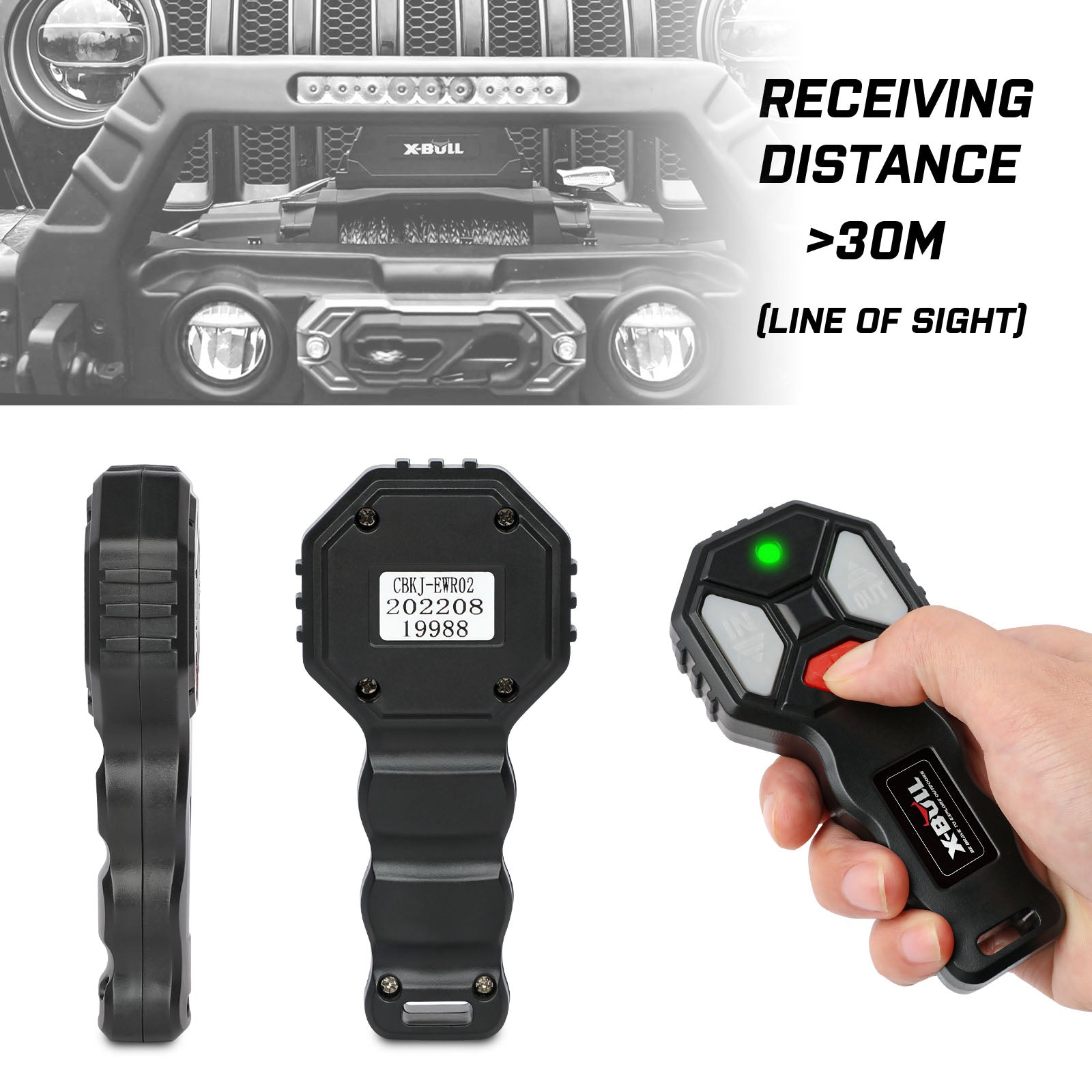 X-BULL Winch Solenoid Relay Wiring Controller 500A 12V and 150ft Wireless Remote V211-AUEB-XBWP005WP013