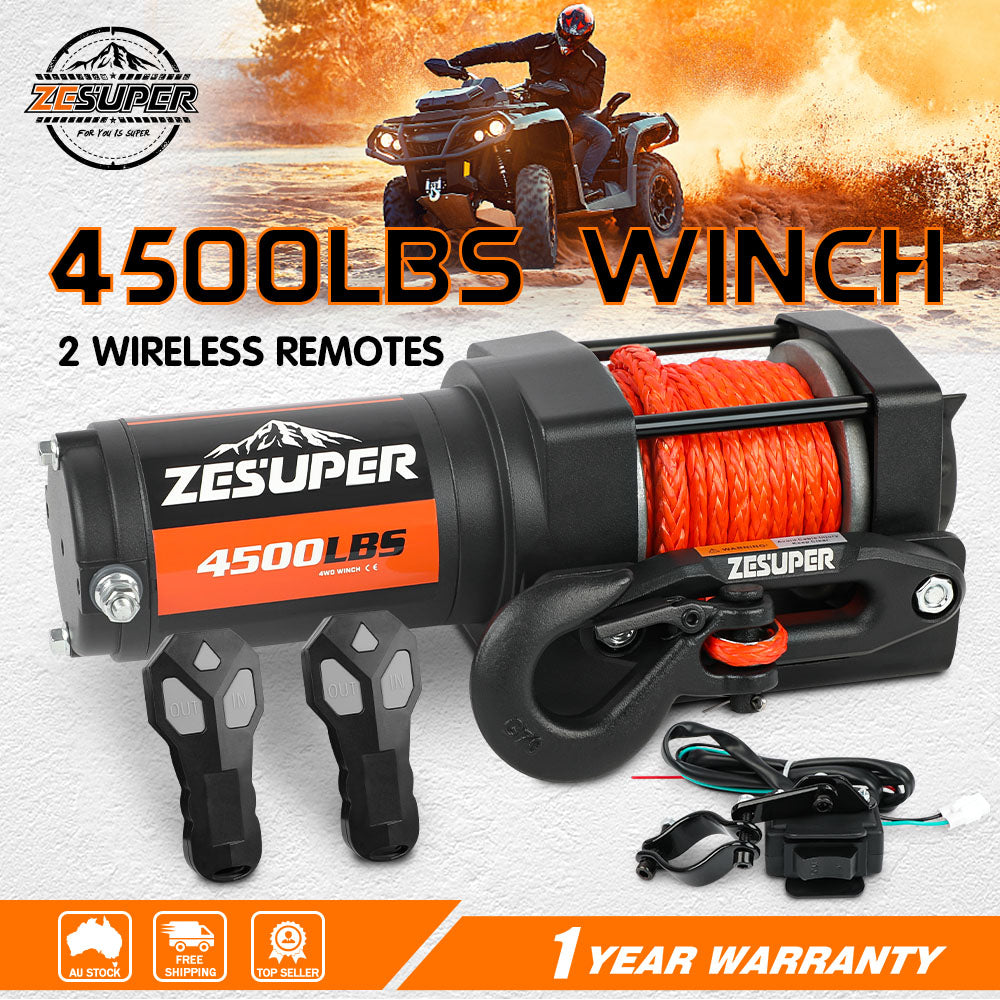 ZESUPER 4500LB Electric Winch 12V Wireless Portable ATV UTV Boat Trailer V211-AUEB-ZEEW002-1