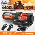 ZESUPER 12V Winch 4500LBS Electric Winch ATV Winch Synthetic Rope BOAT Trailer V211-AUEB-ZEEW002
