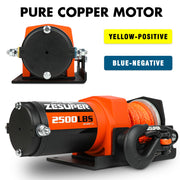 2500LBS Electric Winch Wireless Remote Synthetic Rope Wireless Remote ATV UTV BOAT V211-AUEB-ZEEW005N