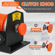 2500LBS Electric Winch Wireless Remote Synthetic Rope Wireless Remote ATV UTV BOAT V211-AUEB-ZEEW005N