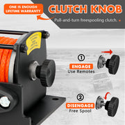 ZESUPER 12V Electric Winch 3000lbs Synthetic Rope Wireless Remote ATV UTV BOAT V211-AUEB-ZEEW006