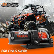 ZESUPER 12V Electric Winch 3000lbs Synthetic Rope Wireless Remote ATV UTV BOAT V211-AUEB-ZEEW006