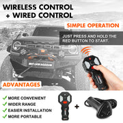 ZESUPER 12V Electric Winch 14500lbs Synthetic Rope Wireless Remote 4X4 4WD Car V211-AUEB-ZEEW007