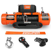 ZESUPER 14500lbs Electric Winch 12V Synthetic Rope Wireless Remote 4X4 4WD Car V211-AUEB-ZEEW007N