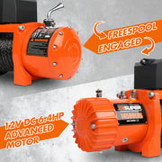 ZESUPER 14500lbs Electric Winch 12V Synthetic Rope Wireless Remote 4X4 4WD Car V211-AUEB-ZEEW007N