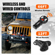 ZESUPER 14500lbs Electric Winch 12V Synthetic Rope Wireless Remote 4X4 4WD Car V211-AUEB-ZEEW007N