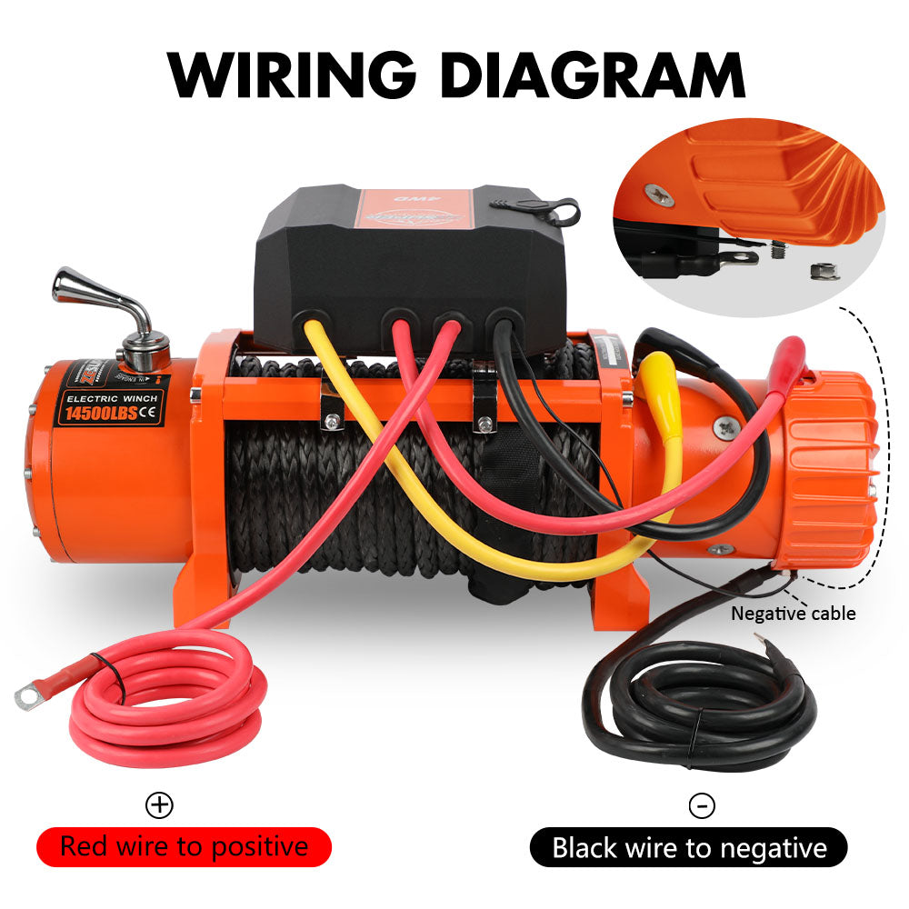 ZESUPER 14500lbs Electric Winch 12V Synthetic Rope Wireless Remote 4X4 4WD Car V211-AUEB-ZEEW007N