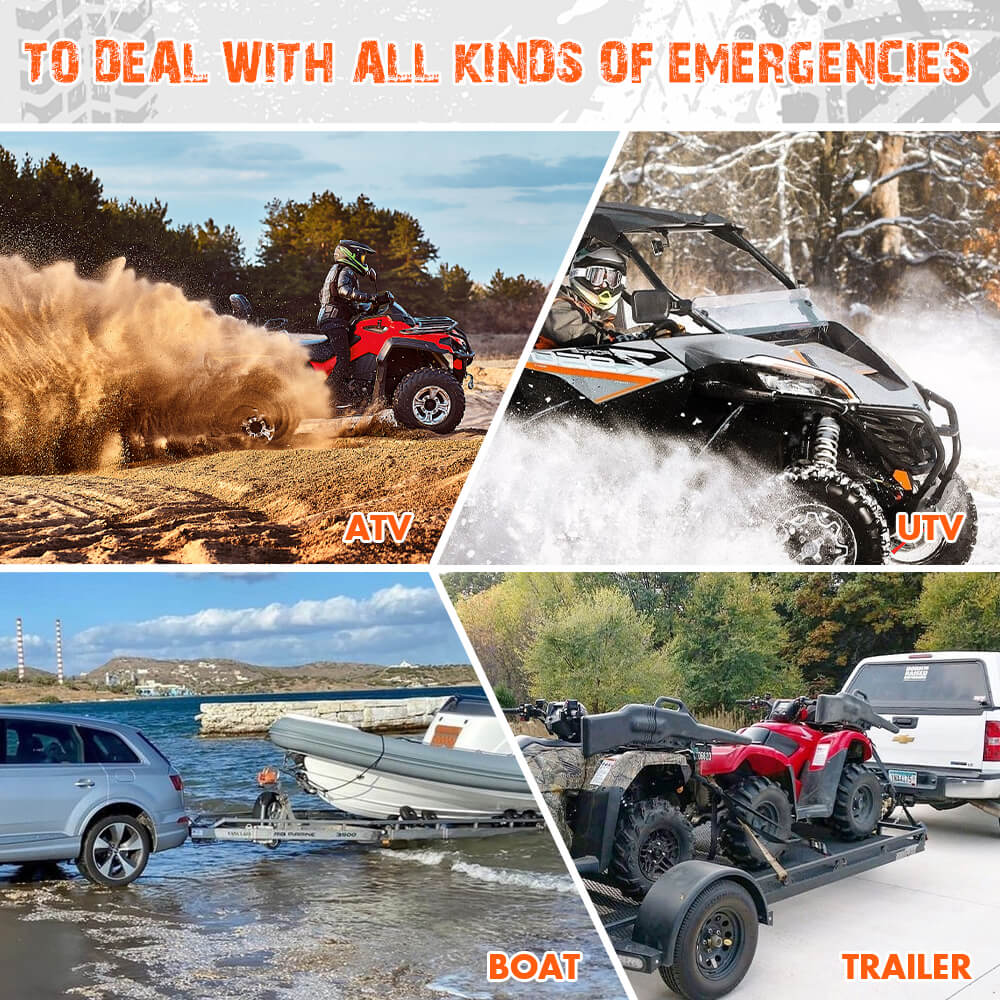 4500lb Electric Winch 12V Synthetic Rope Wireless RemoteX2 ATV Winch Kit Boat Winch UTV 4WD Orange V211-AUEB-ZEEW019K