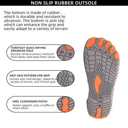 Men Women Water Shoes Barefoot Quick Dry Aqua Sports Shoes - Grey Size EU44 = US9 V213-01WS-A-G-GRY44