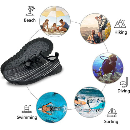 Water Shoes for Men and Women Soft Breathable Slip-on Aqua Shoes Aqua Socks for Swim Beach Pool Surf Yoga V213-05WS-A-G-BLK7