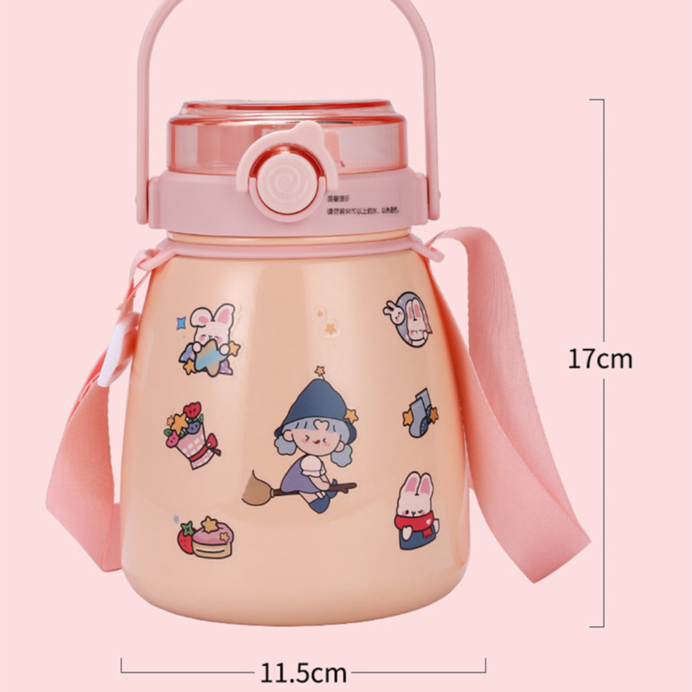 1000ml Large Water Bottle Stainless Steel Straw Water Jug with FREE Sticker Packs (Pink) V213-BOTTLE02-PNK