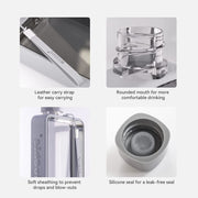 A5 Flat Water Bottle Portable Travel Mug BPA Free Water Bottle (Grey) V213-BOTTLEA5-GRY
