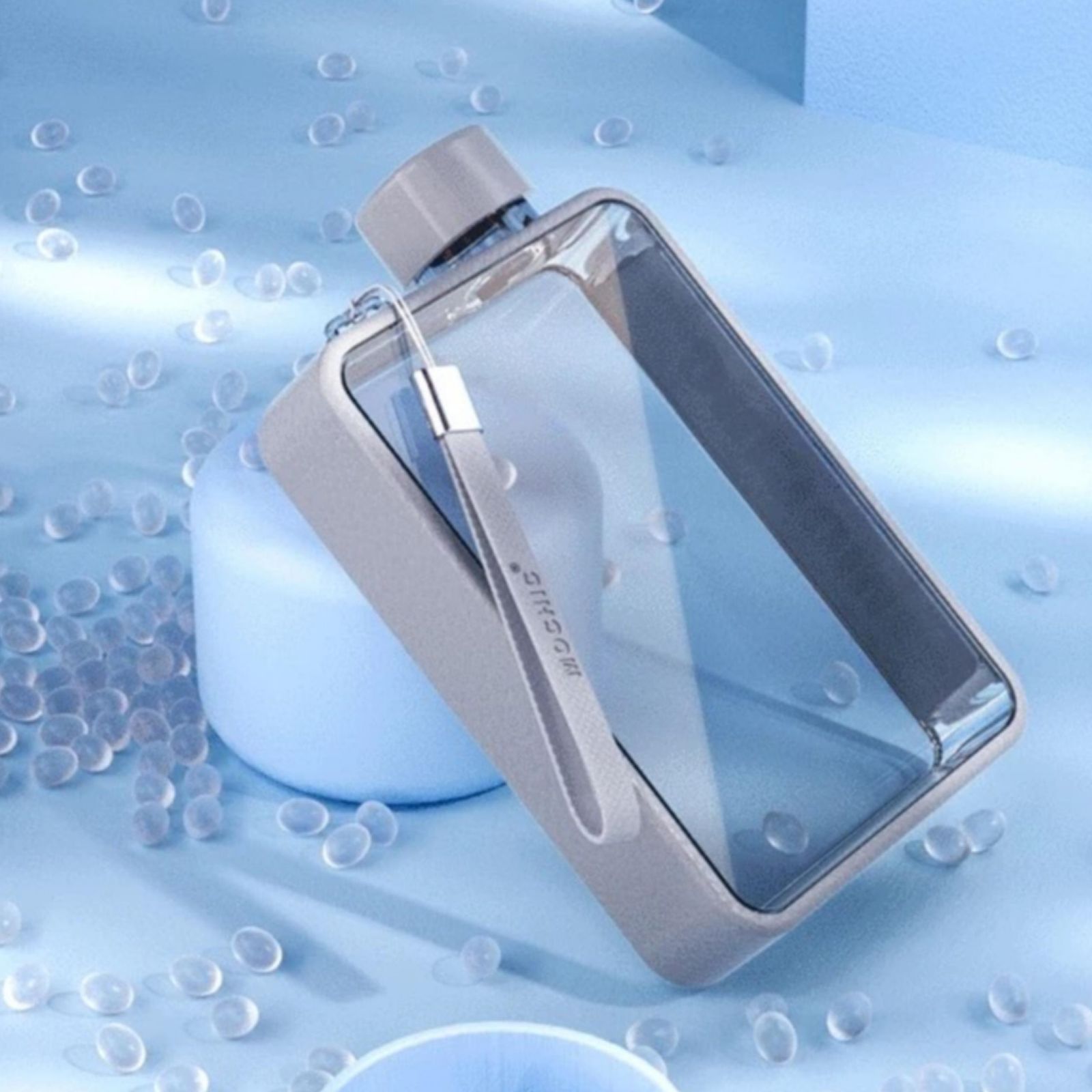 A5 Flat Water Bottle Portable Travel Mug BPA Free Water Bottle (Grey) V213-BOTTLEA5-GRY