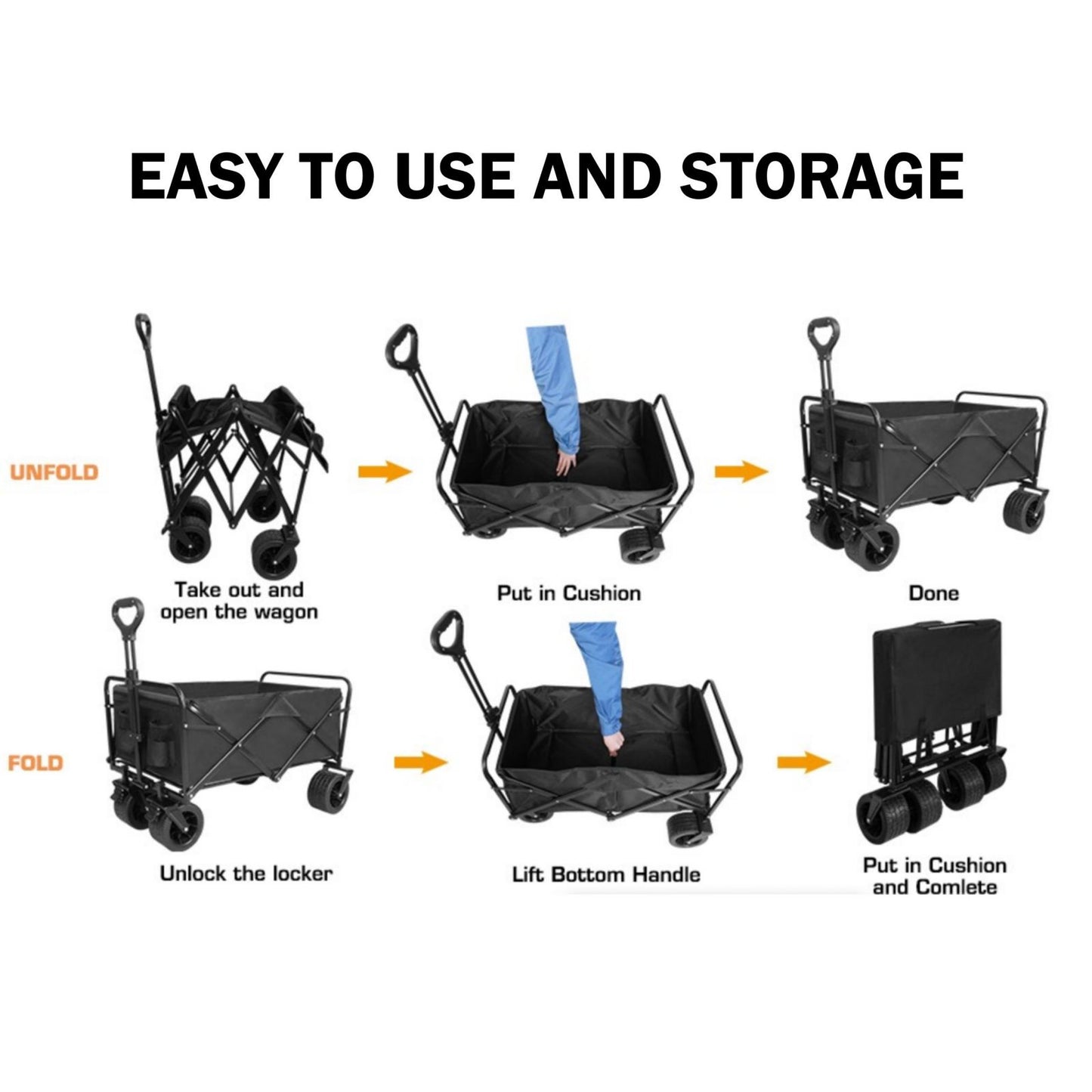 Folding Cart Small Black V213-CART-SML-BLK