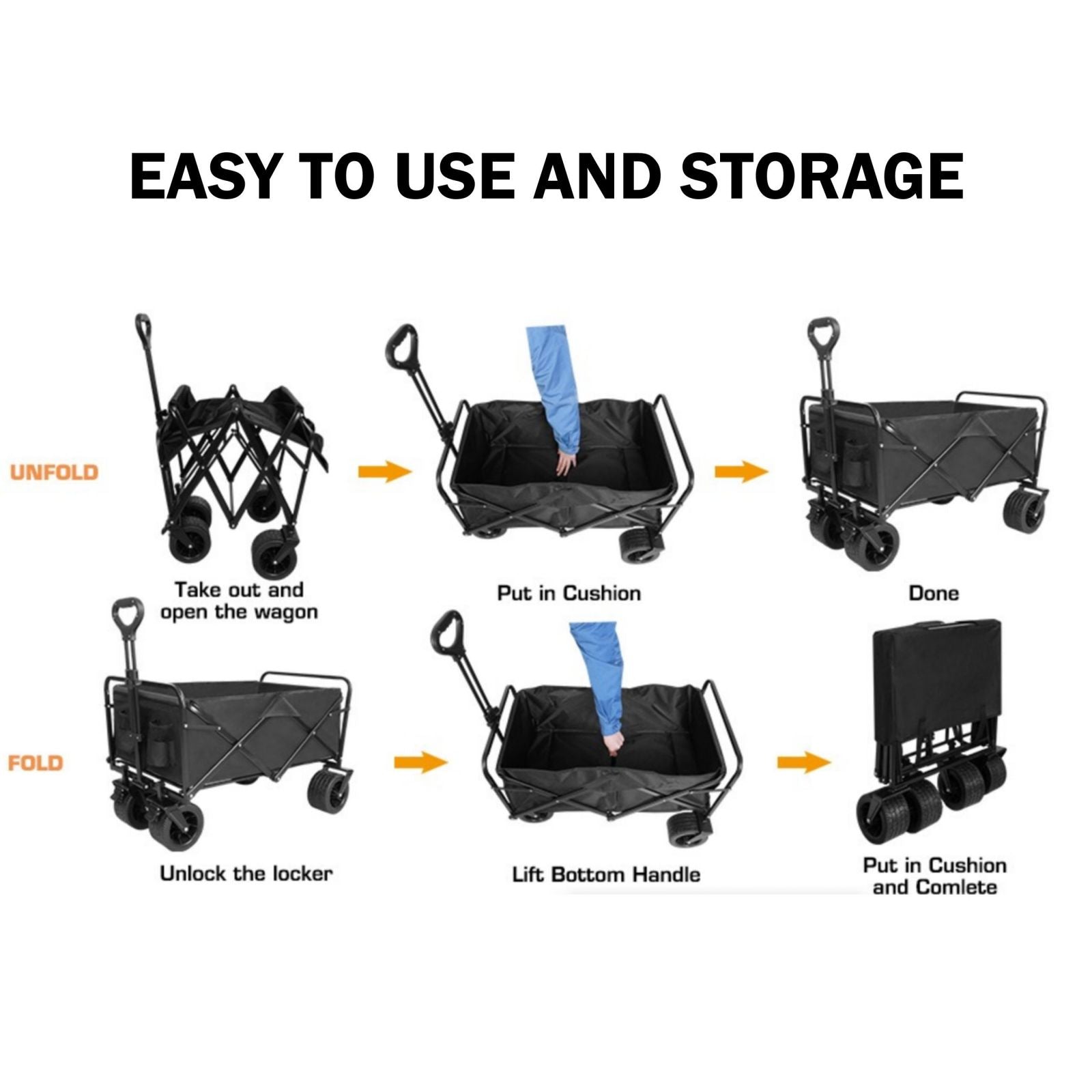 Folding Cart Small Black V213-CART-SML-BLK