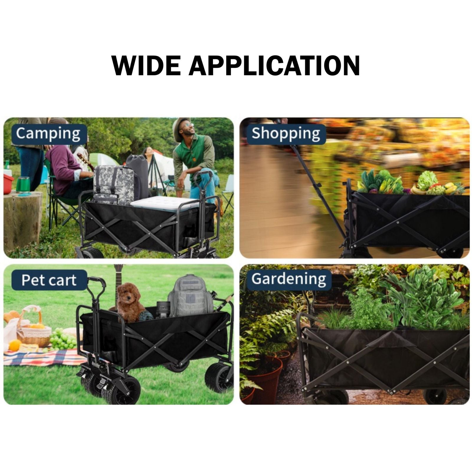 Folding Cart Small Black V213-CART-SML-BLK