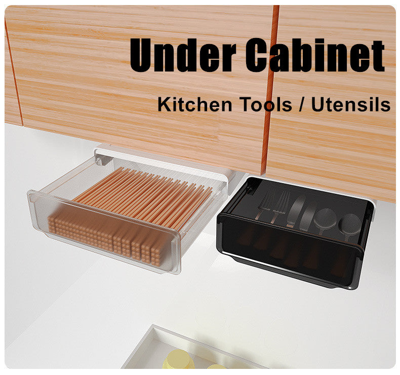 Under Desk Drawer Slide-out Large Office Organizers and Storage Drawers - Small Black V213-DRAWER-A-SBLK