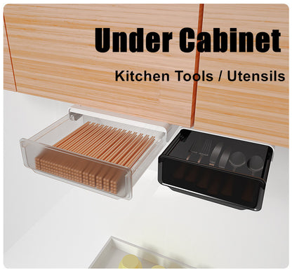 Under Desk Drawer Slide-out Large Office Organizers and Storage Drawers - Small Black V213-DRAWER-A-SBLK