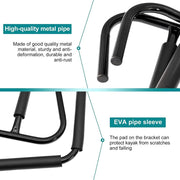 2Pcs Kayak Wall Rack Carrier Canoe Paddle Surfboard Holder Wall Mount Shelf V213-HOOK-A-BLK