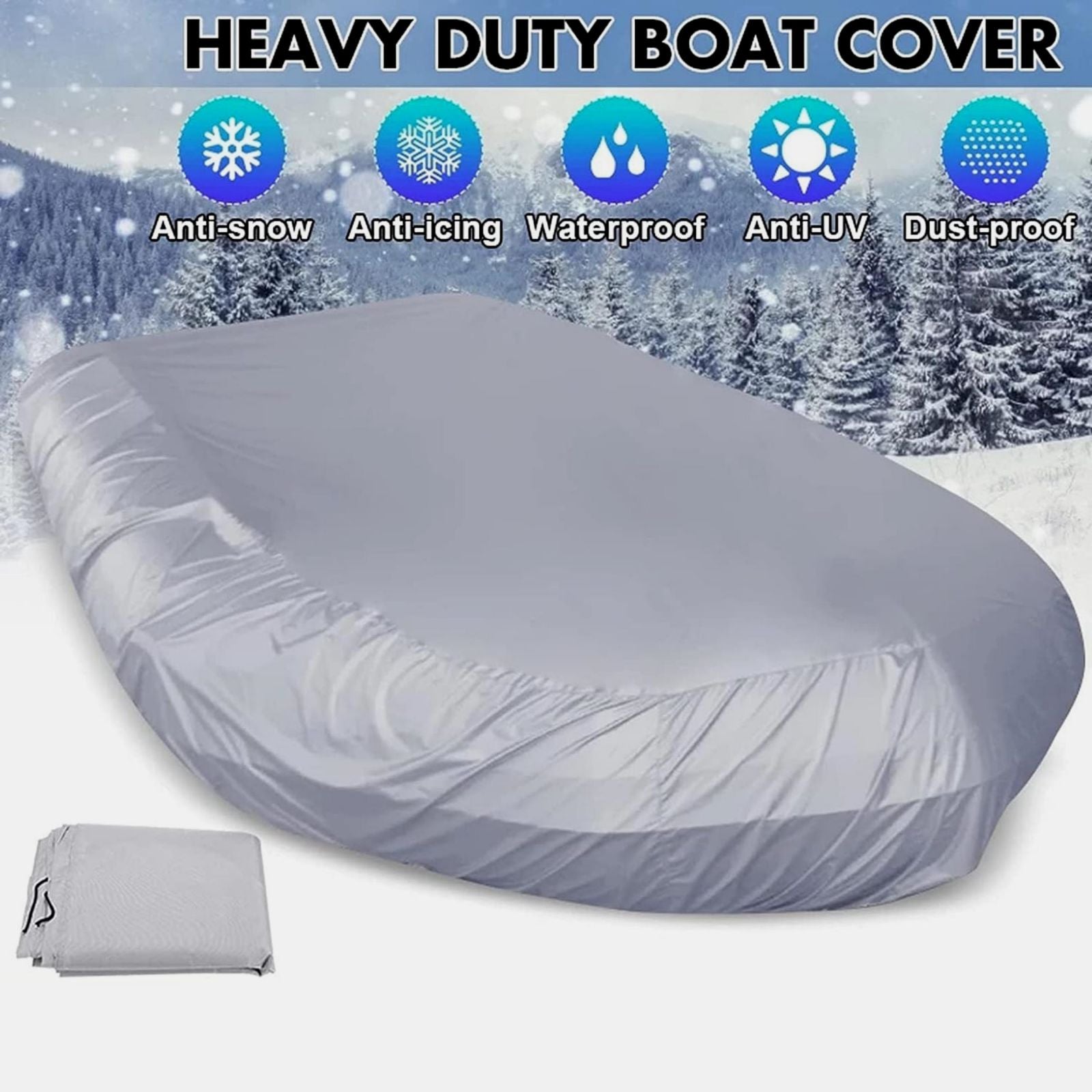 210D Inflatable Boat Cover UV Resistant Inflatable Dinghy Boat Cover Waterproof UV Sun Dust Protective Case V213-IBCGRY-270